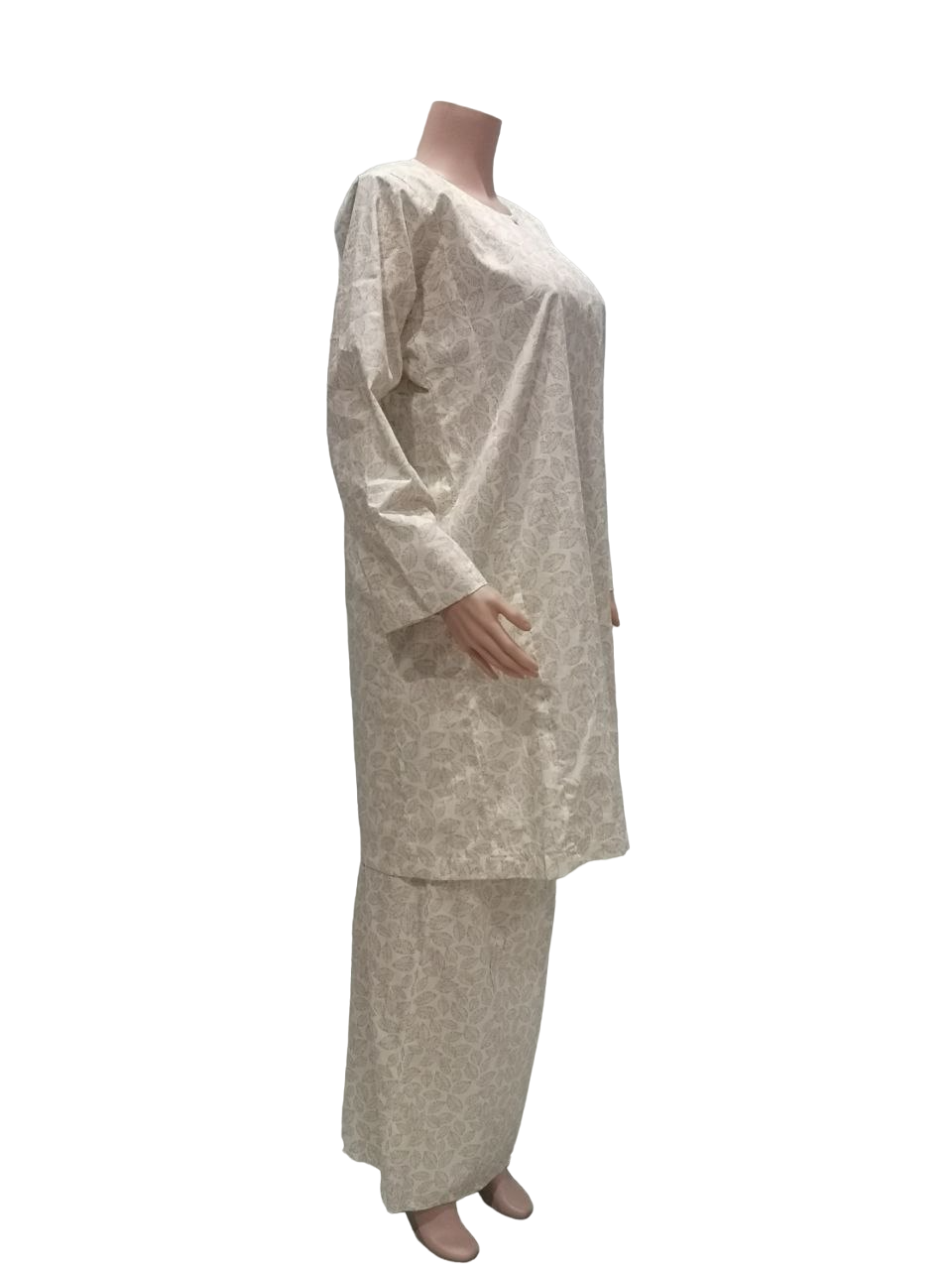 Baju Kurung Pesak Traditional Johor Kuning Beige