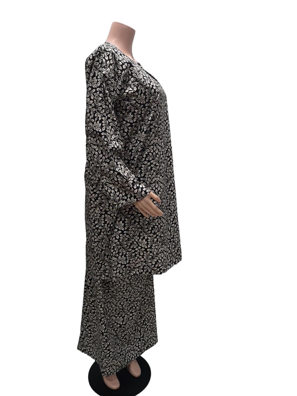 Baju Kurung Pesak Traditional Johor Dark Silver Kelabu Hitam