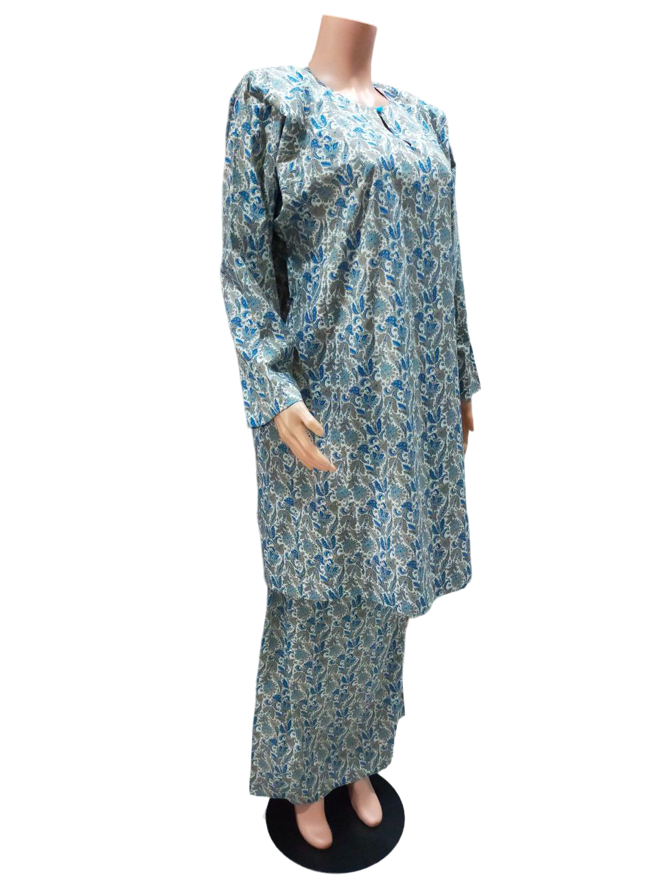Baju Kurung Pesak Traditional Johor Blue Biru
