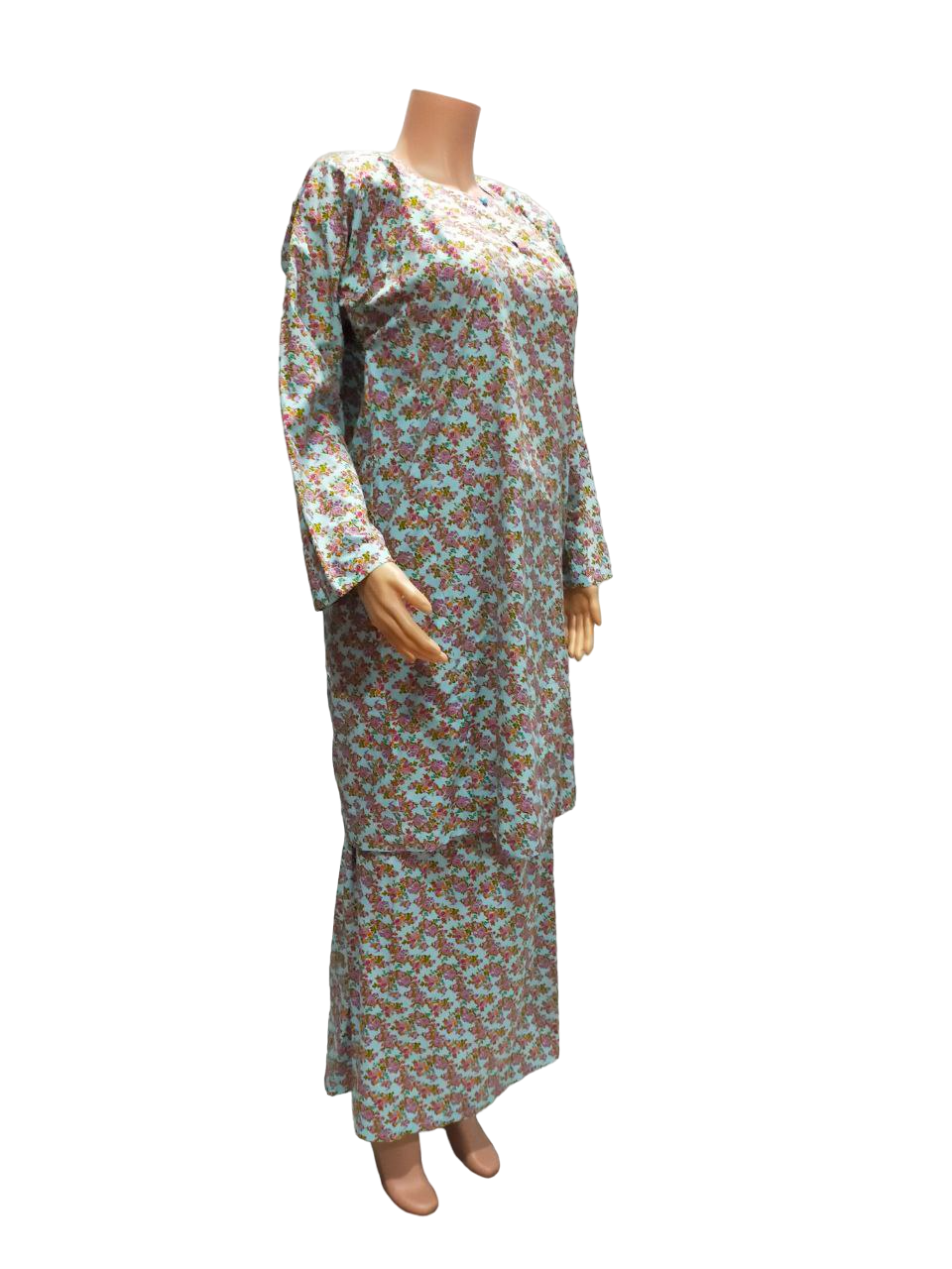 Baju Kurung Pesak Traditional Johor Pink Florals