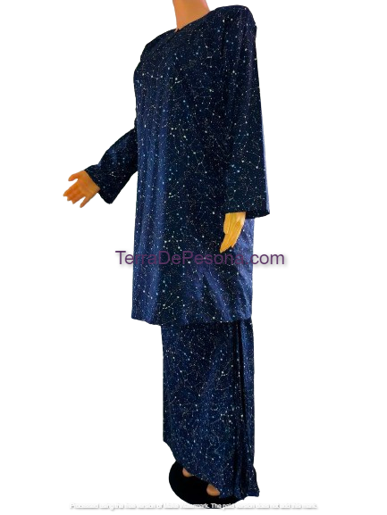 Baju Kurung Pesak Tradisional Johor Biru