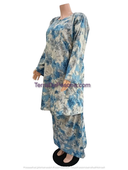 Baju Kurung Pesak Tradisional Johor Biru