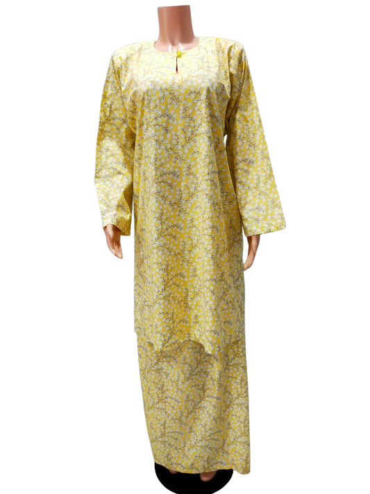 Baju Kurung Pesak Traditional Johor Kuning