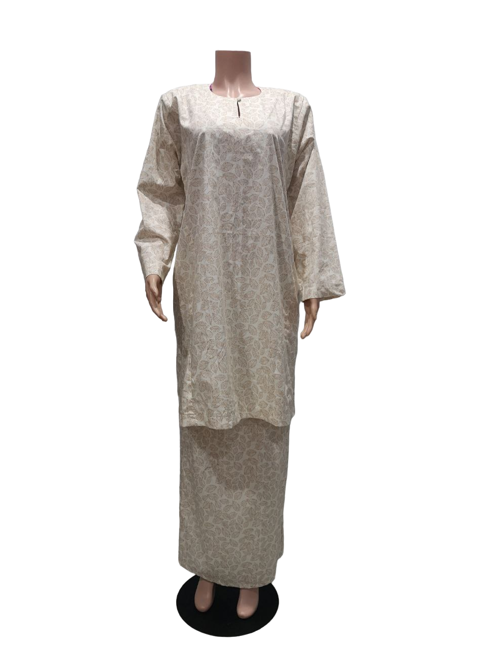 Baju Kurung Pesak Traditional Johor Kuning Beige