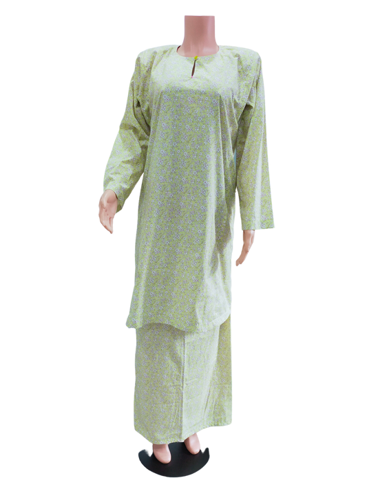 Baju Kurung Pesak Tradisional Johor Hijau Muda
