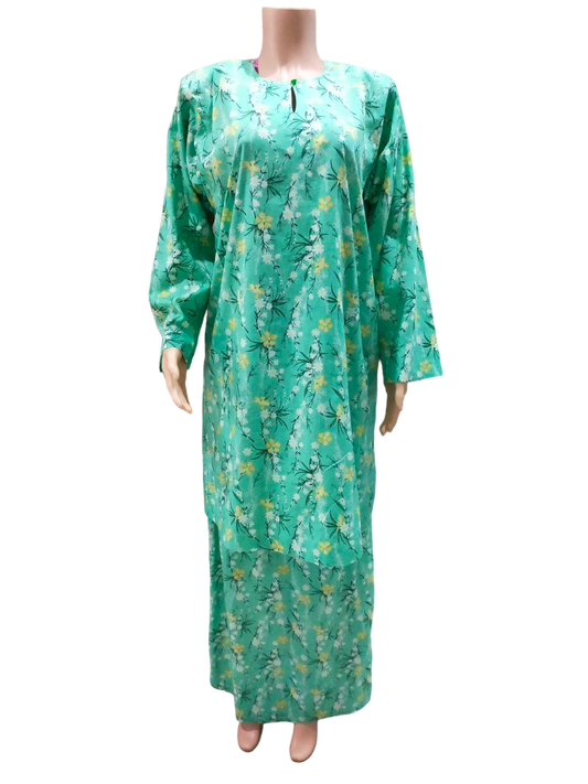Baju Kurung Pesak Traditional Johor Hijau Aquamarine