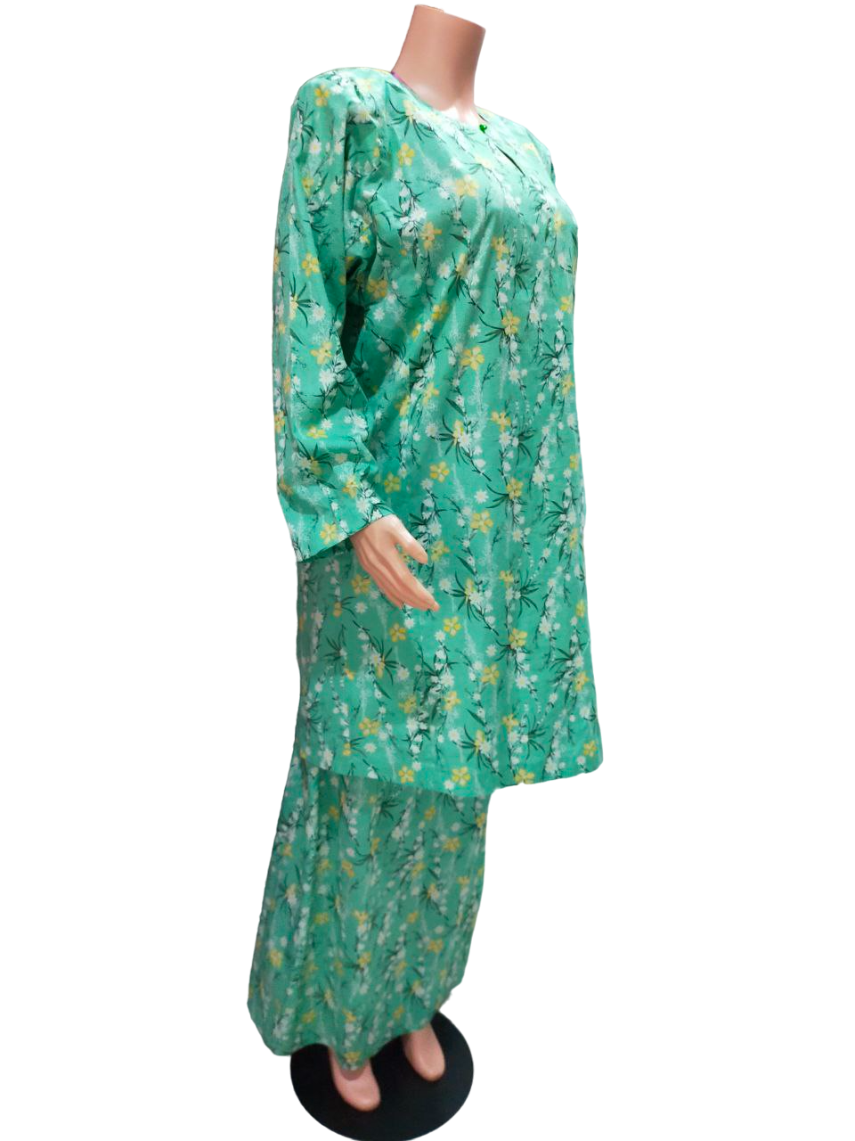 Baju Kurung Pesak Traditional Johor Hijau Aquamarine