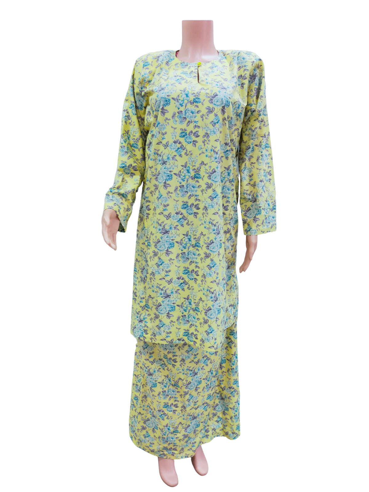 Baju Kurung Pesak Traditional Johor Kuning Muda