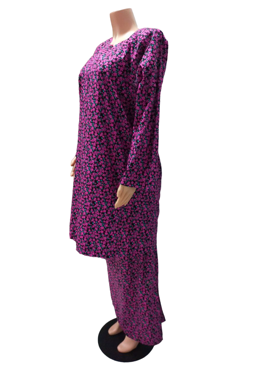 Baju Kurung Pesak Traditional Johor Merah Violet