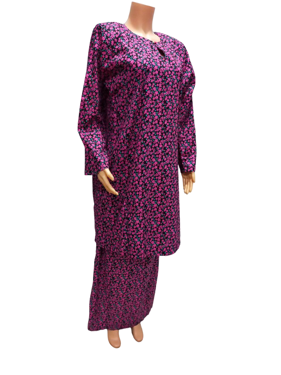 Baju Kurung Pesak Traditional Johor Merah Violet