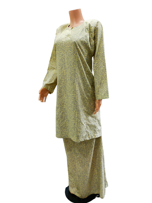 Baju Kurung Pesak Traditional Johor Hijau Olive
