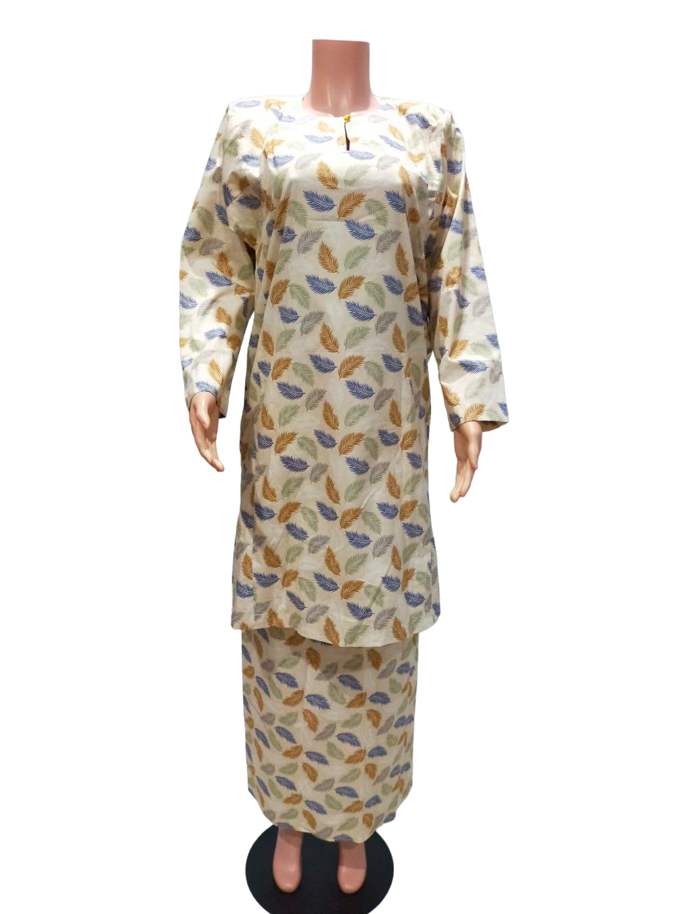 Baju Kurung Pesak Traditional Johor Kuning Almond
