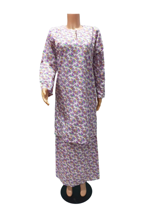 Baju Kurung Pesak Traditional Johor Thistle Pink
